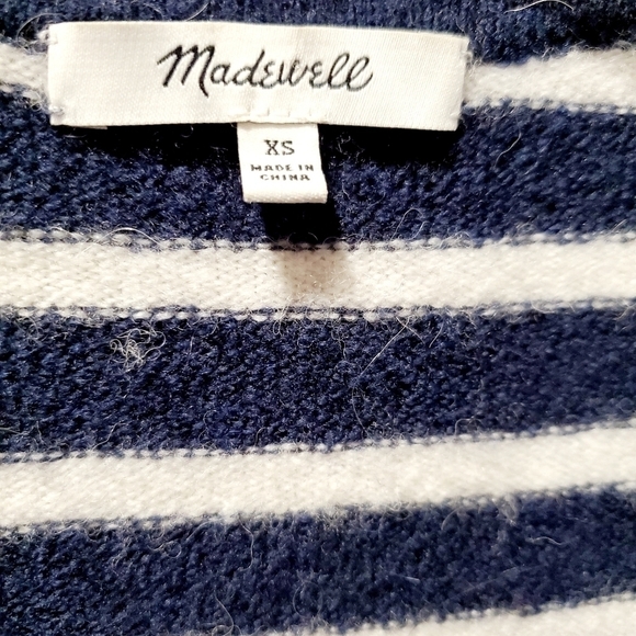 Madewell Merino Wool Open Front Striped Cardigan - Picture 5 of 7